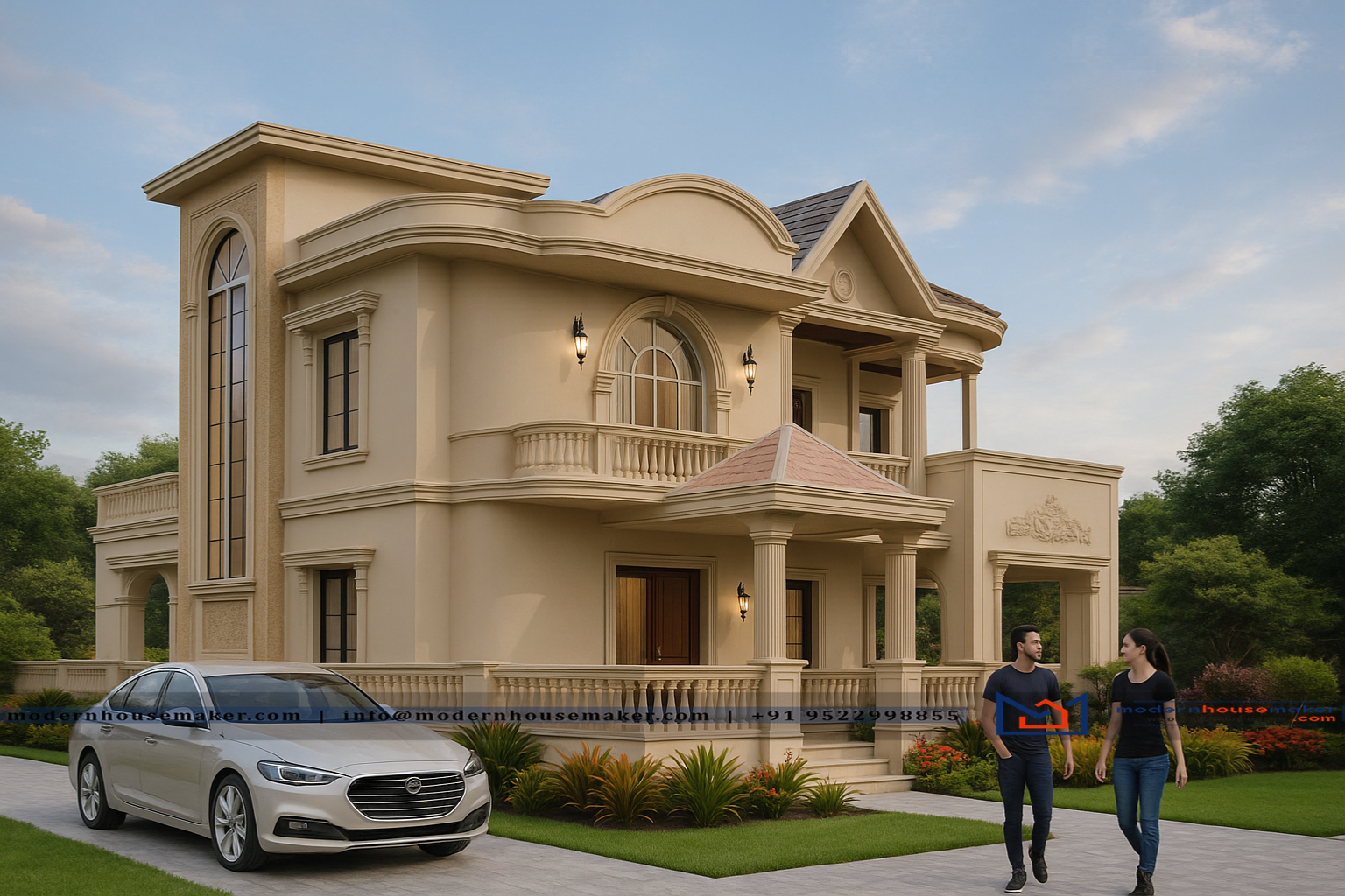 20x30 Duplex House 6x9 Meter 2 Beds 1 Bath Each Floor Gable Roof, image size:1536x1024