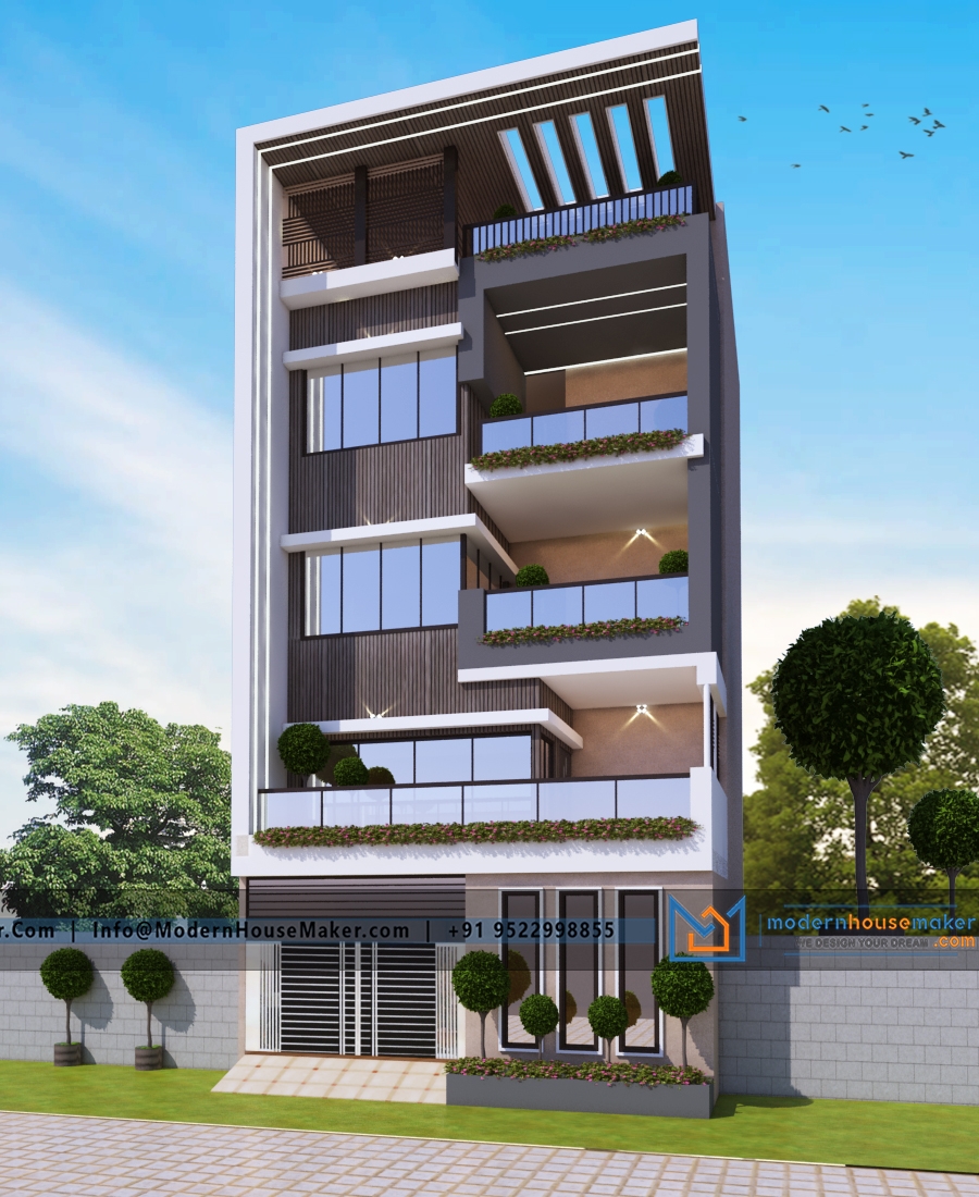 23x39 Elevation Design Indore - 23*39 House Plan India