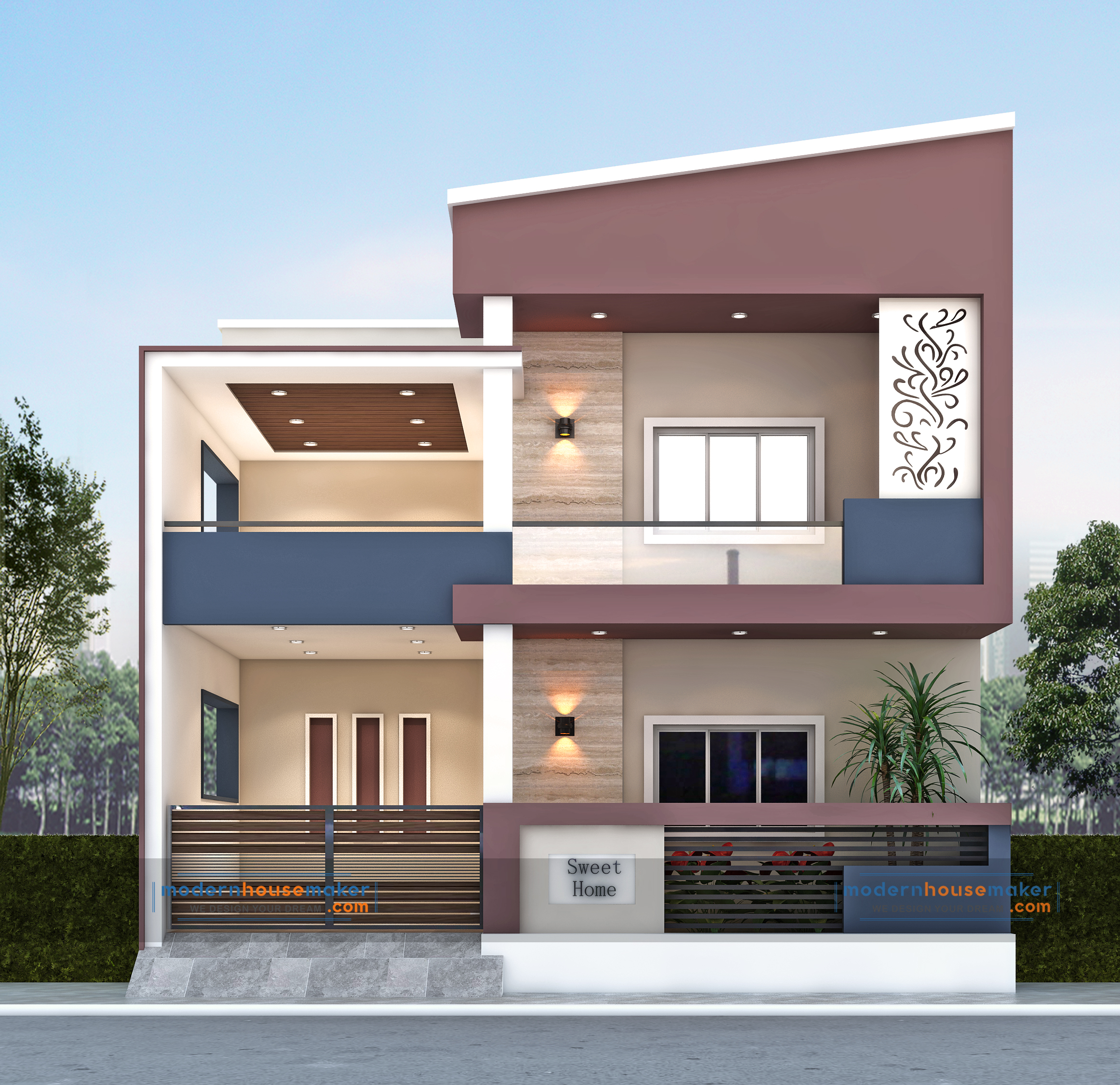 Online Modern House Design | Home 3D Elevation | Floor Plans